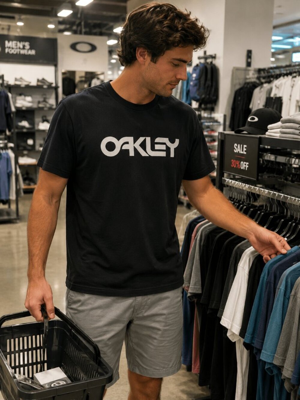 OAKLY MENS BLACK TSHIRT (LARGE)